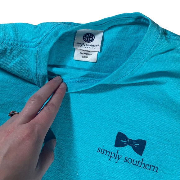 Simply Southern Let your Light Shine T Shirt size Small aqua teal blue - Picture 7 of 7
